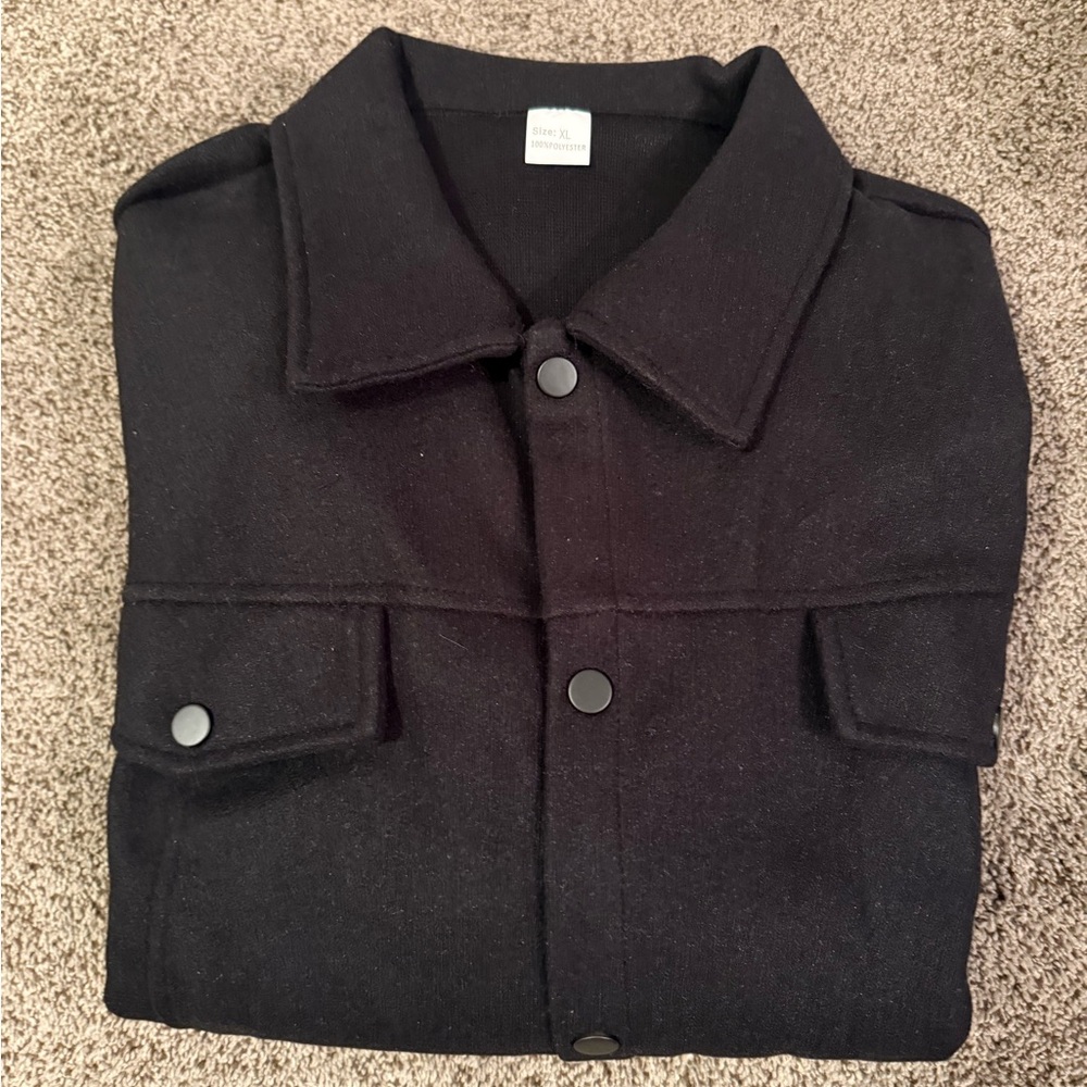 Men's Black Shirt Jacket
